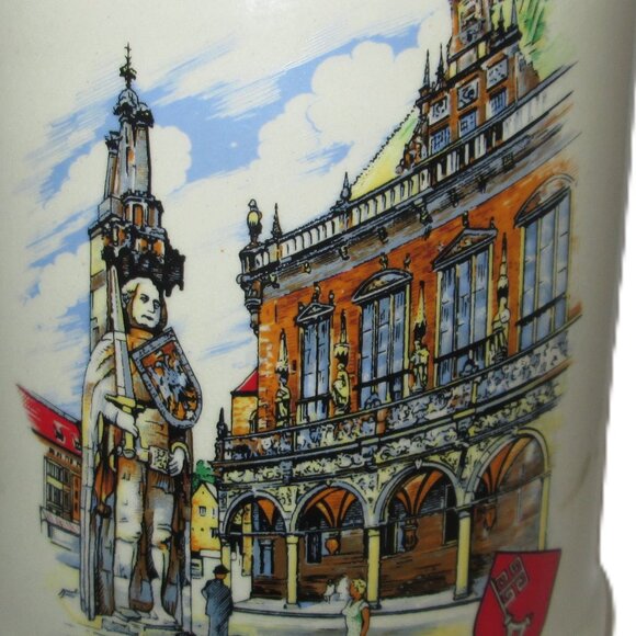 WS stein of Bremen Roland mit Rathaus stoneware made in West Germany - Picture 2 of 10